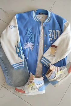 Sky Blue Varsity Jacket